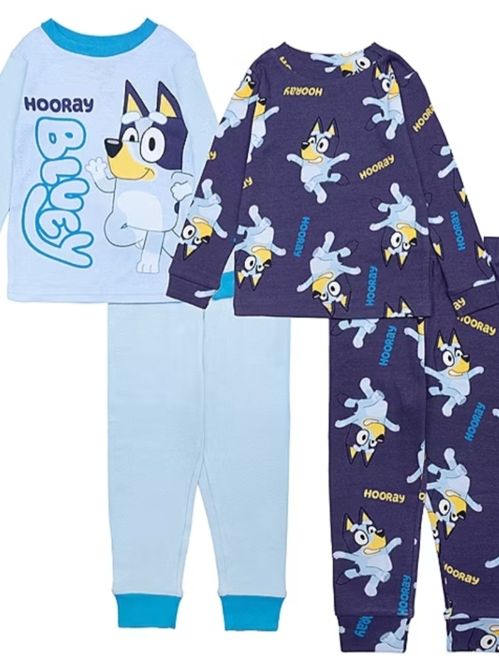 Bluey Kids 2-Pack Pajama Set in Light Blue and Navy